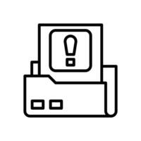 folder alert line icon for your website, mobile, presentation, and logo design. vector