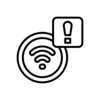wifi alert line icon for your website, mobile, presentation, and logo design. vector