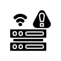 server alert solid icon for your website, mobile, presentation, and logo design. vector