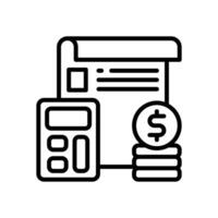 budgeting line icon for your website, mobile, presentation, and logo design. vector