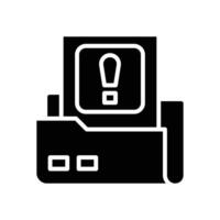 folder alert solid icon for your website, mobile, presentation, and logo design. vector