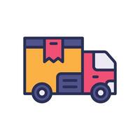 delivery truck filled color icon for your website, mobile, presentation, and logo design. vector