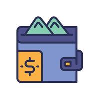 wallet filled color icon for your website, mobile, presentation, and logo design. vector