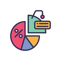 pie chart filled color icon for your website, mobile, presentation, and logo design. vector