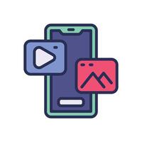 content plan filled color icon for your website, mobile, presentation, and logo design. vector