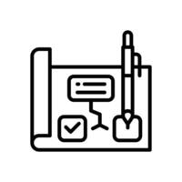 blueprint line icon for your website, mobile, presentation, and logo design. vector