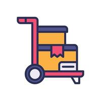 trolley filled color icon for your website, mobile, presentation, and logo design. vector