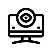 monitoring line icon vector