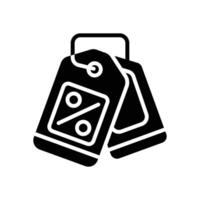 price tag glyh icon for your website, mobile, presentation, and logo design. vector