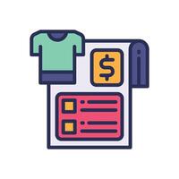 bill filled color icon for your website, mobile, presentation, and logo design. vector