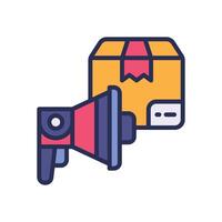 product announcement filled color icon for your website, mobile, presentation, and logo design. vector