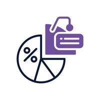 pie chart dual tone icon for your website, mobile, presentation, and logo design. vector
