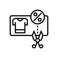 coupon line icon for your website, mobile, presentation, and logo design. vector