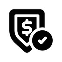 secure solid icon vector