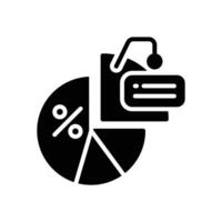 pie chart glyh icon for your website, mobile, presentation, and logo design. vector