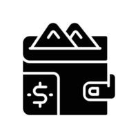 wallet glyh icon for your website, mobile, presentation, and logo design. vector