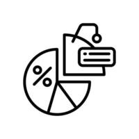 pie chart line icon for your website, mobile, presentation, and logo design. vector