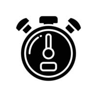 stopwatch glyh icon for your website, mobile, presentation, and logo design. vector