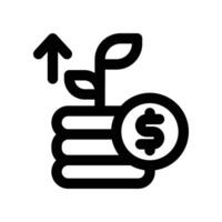 compound interest line icon vector