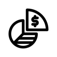 pie chart line icon vector