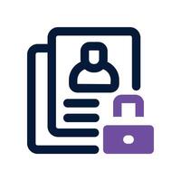 personal data dual tone icon vector