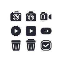 Camera, , and Media UI Icons vector