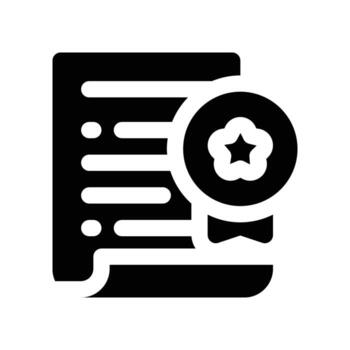 certificate solid icon vector