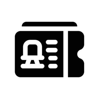 train ticket solid icon vector