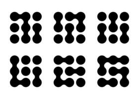 Data structure unique connection grid. Security encryption locks to protect meta plan. Round balls morphing bubbles and circle merging dots. vector