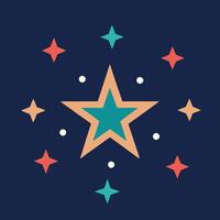 a star with colorful stars on a blue background vector