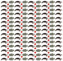 turtle, fish with apple as a pattern background vector