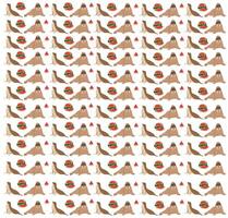 walrus, seal with fruit as a pattern background vector