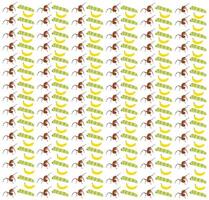 caterpillar, ant with banana as a pattern background vector