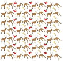 deer, kangaroo with fruit as a pattern background vector