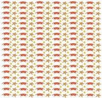 crab, starfish with fruit as a pattern background vector