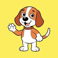 Cute Beagle in Welcoming Gesture vector