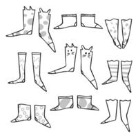 Cute flat illustration of socks with a simple line design. Perfect for creative projects related to fashion, lifestyle, or quirky accessories vector
