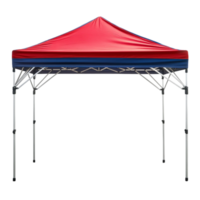 a red and blue canopy tent on transparent background. png