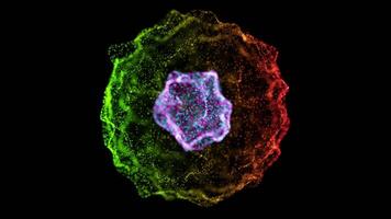 Vibrant Particle Sphere with Colorful Energy Fields video