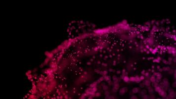 vibrant rose particule couler avec abstrait lueur sur une noir Contexte video