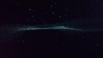 Soft Cyan Particle Wave on Black Background video