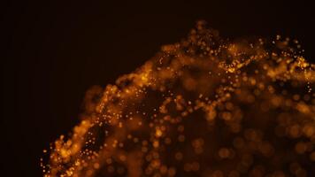 Abstract Orange Particle Motion with Warm Glow on a Dark Background video