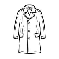 Stylish long coat design in minimalist style vector