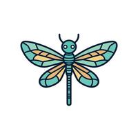 Blue dragonfly with intricate wing patterns vector