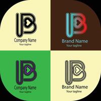 Elite Unique logo design with four different designs of the same shape vector