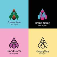 Gorgeous Unique logo design with four different designs of the same shape vector