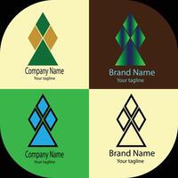 Advanced Unique logo design with four different designs of the same shape vector