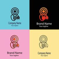 Favorite logo design with four different designs of the same shape vector
