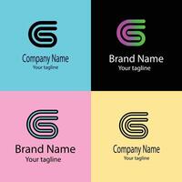 Modern Unique logo design with four different designs of the same shape vector