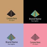 Excellent logo design with four different designs of the same shape vector